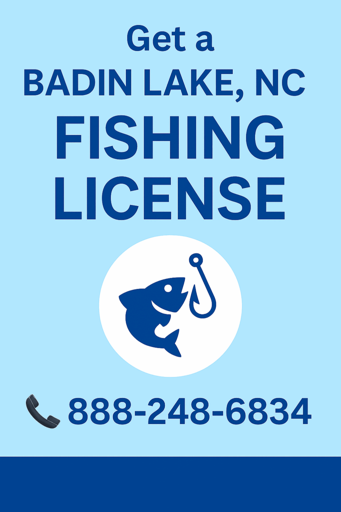 badin lake fishing license phone number